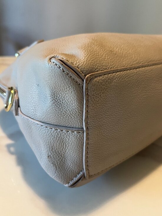 Steve Madden Taupe Faux Leather Satchel Crossbody Bag - Picture 12 of 14